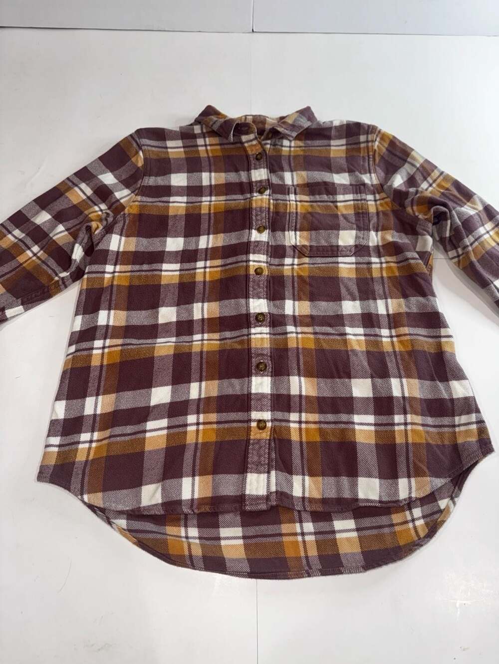 L.L. Bean Women's Organic Cotton Flannel Long Sleeve Plaid Button-Down Shirt